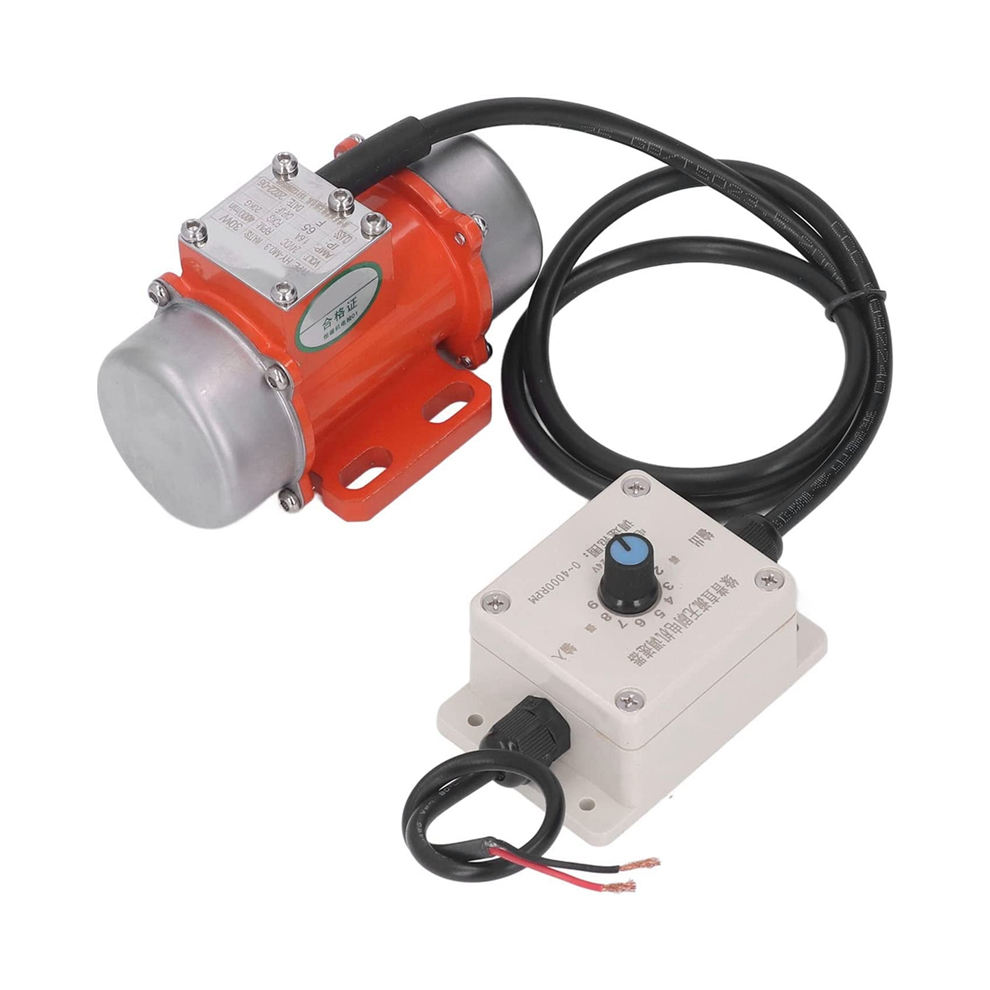 Vibrateur à béton 30 W, moteur vibrant électrique 4 000 tr/min avec régulateur de vitesse et force d'excitation réglable, DC 12 V