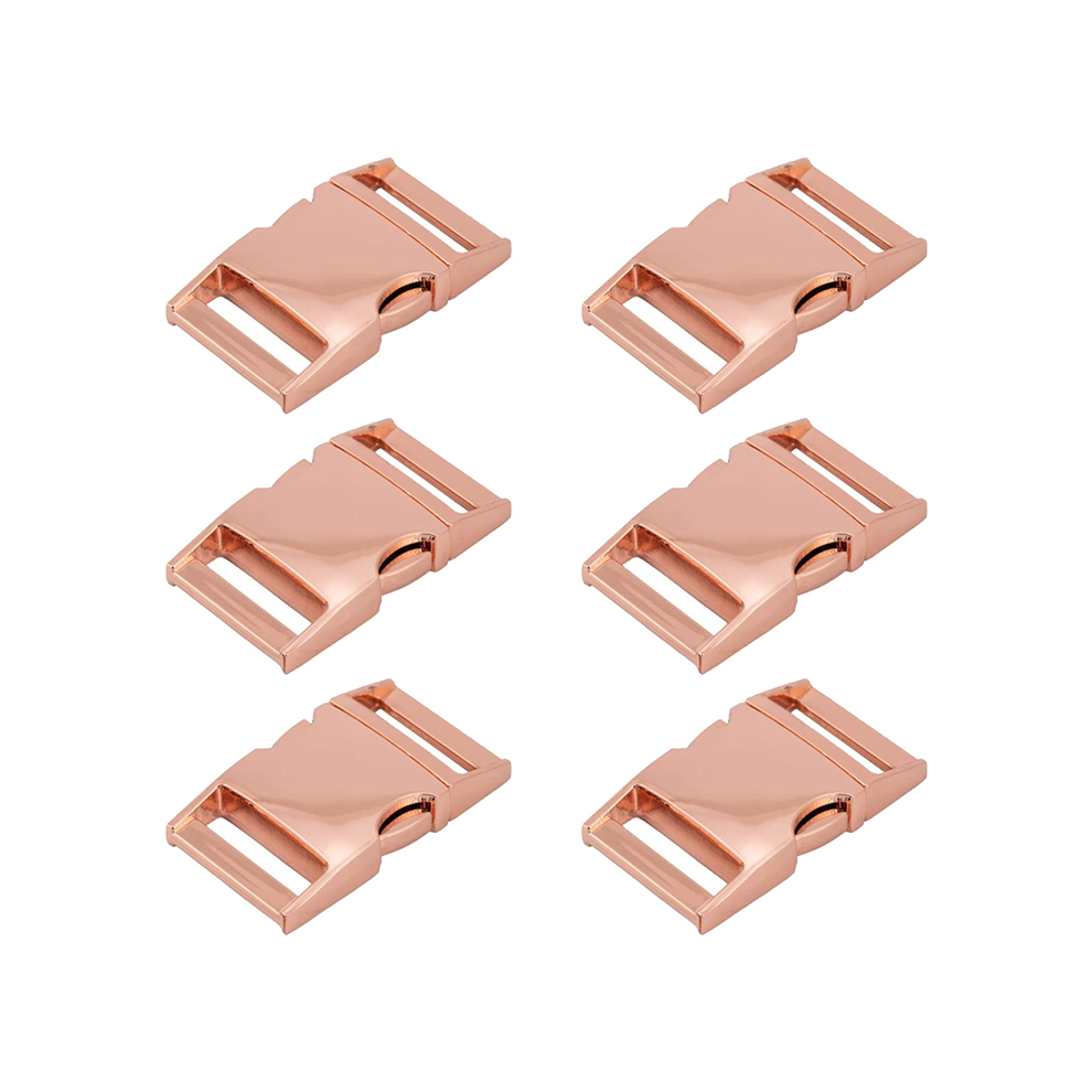 6 stuks Paracord armband gespen metalen snelsluiting, 1 inch roségoud