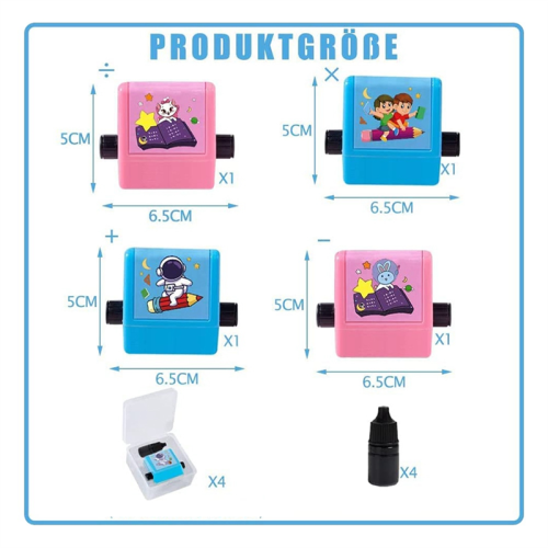 Math Roller Stamp - 4PCS Digital Teaching Stamp(Addition, Subtraction, Multiplication and Division) 2