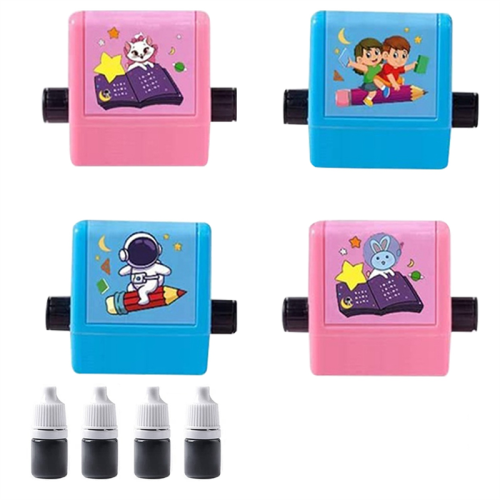 Math Roller Stamp - 4PCS Digital Teaching Stamp(Addition, Subtraction, Multiplication and Division)