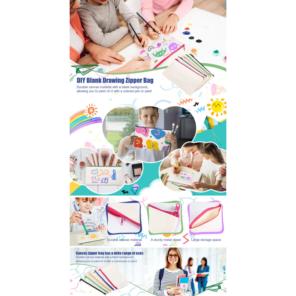 40 stuks canvas cosmetische tas met rits, etui, DIY, reizen, handgemaakte knutsel- en schoolbenodigdheden, veelkleurig