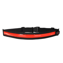 Night Running Waterproof Warning Light Rechargeable LED Reflective Belt Gear,Cycling Waist Belt-Red