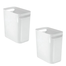 2Pack Plastic Trash Can Wastebasket, Classic Garbage Container Recycle Bin for Bathroom, Bedroom, Kitchen, Home Office