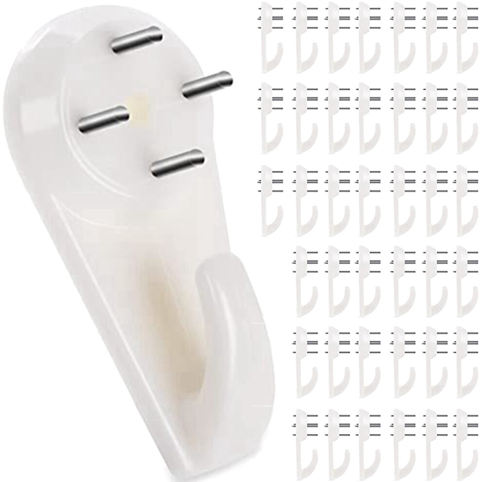 Stucco/Concrete Wall Hooks, No Damage Hook Hanging Kit, Drilling Required, Set Of 40 4851097936361