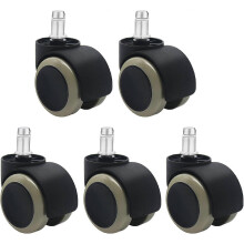 (As show, One size) 5 Pack Universal Office Chair Replacement Wheels 2" 11mm Standard Size - Black/Grey