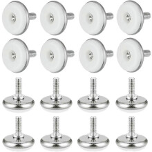(As show, One size) 30 PCS White Adjustable Jack Foot Plastic and Metal Leveling Foot with Nut Adjustable Feet M6*15*30mm Furniture Adjustment Screws for Furniture Table