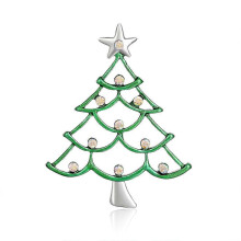 (As show, One size) Oil painting Christmas brooch set with diamonds Christmas tree corsage simple brooch brooch cartoon man and woman Christmas accessories