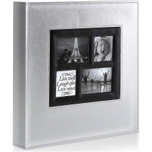 (As show, One size) Photo Album 600 Pockets 10x15cm Large Photos (60 Sheets, 120 Pages, Silver) Family Size Classic Wedding Leather Cover