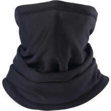 (As show, One size) Winter Tubular Neck Gaiter Multi-Purpose Unisex Thermal Fleece Lining Elastic Neck Warmer for Skiing Running Motorcycle Cycling Black