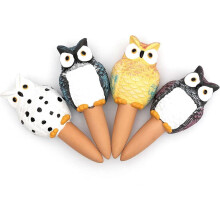 (As show, One size) 4 Owl Soaker Self Watering Inserts for Indoor and Outdoor Plants Terracotta Self Drip Watering Device
