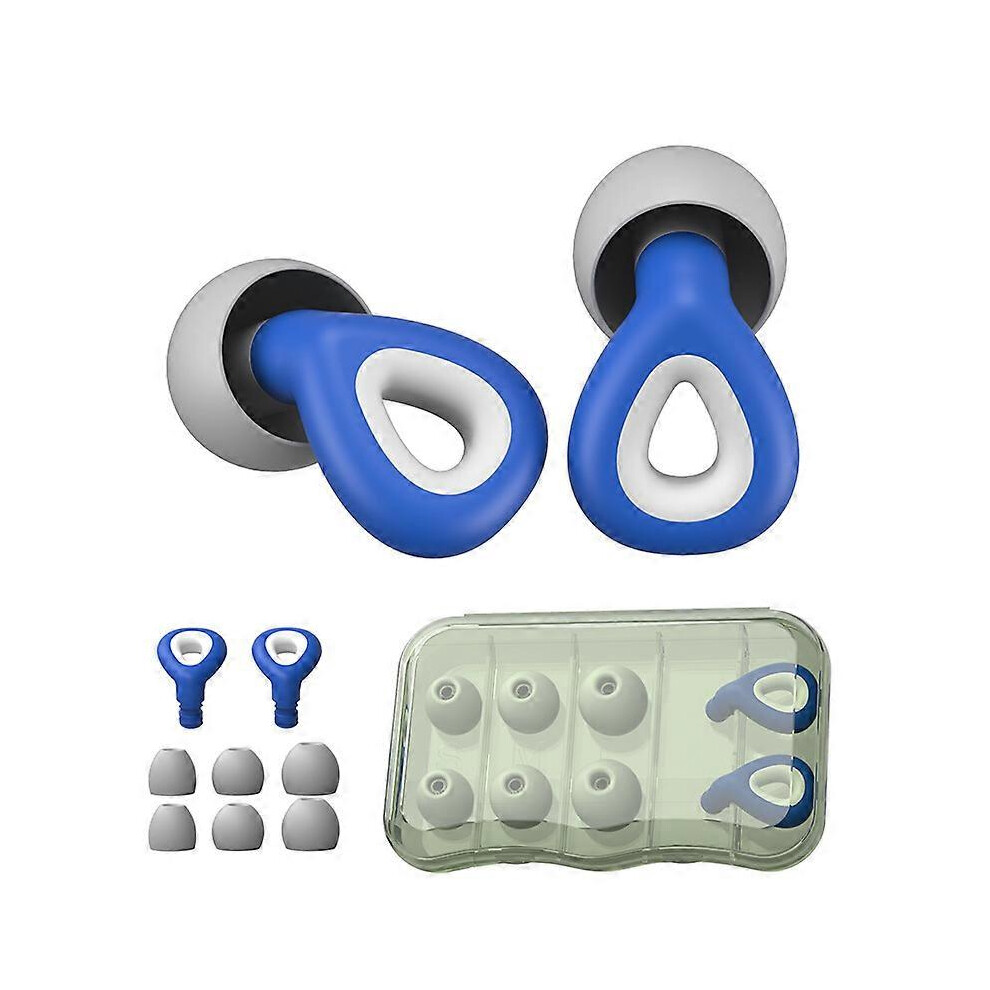 (As Show, One Size) Ear Plugs - 3 Pairs In-Ear Noise Canceling Ear Plugs For Sleeping, Blue, Ultra Soft, Reusable, Concert Ear Plugs 4704245267919