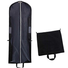 (As show, One size) 180cm Breathable Dust Cover for Long Clothes and Wedding Dresses, for Dresses, Suits, Coats, Jackets, Trousers etc, Two Pockets