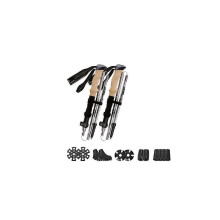 (As show, One size) Trekking Pole 2 PCS Telescopic Trekking Pole Silver Aluminum Alloy Nordic Trekking Pole Adjustable Length 36-130cm Ultra-lightweight, anti-shock and a
