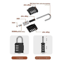 (As show, One size) [2pcs] 4-Digit Combination Padlock, Waterproof Combination Lock, Waterproof Metal and Plated Steel Combination Buckle - Blue