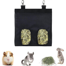 (As show, One size) BlackHay Bag Rabbit Hay Feeder Rabbit Feeding Bag Hay Bags for Pet Guinea Pig Guinea Pig Rabbit Guinea Pig Hamsters Small Animals