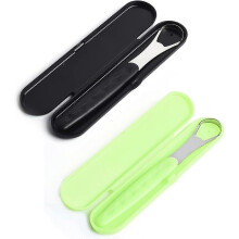 (As show, One size) Two-piece tongue scraper, black and green Tongue scraper for adults and children with travel case, unisex