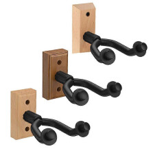 (As show, One size) 3 Pack Acoustic Electric Guitar Wall Mount, Black Walnut Wall Mounted Guitar Rack for Bass Ukulele Violin Mandolin