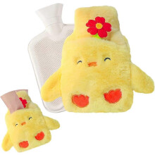 (As show, One size) Little yellow duck plush hot water bottle, plush hot water bottle, hot water bottle with lid, hot water bottle, mini hot water bottle, silicone mini h