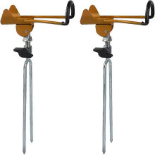 (As show, One size) 2Pcs Stainless Steel Fishing Rod Holder 360 Adjustable Fishing Rod Holder Stand for Fishing Rod Rest Detachable Rod Holder for Shore Fishing