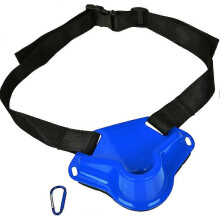 (As show, One size) (blue)Adjustable Fishing Battle Belt Durable Plastic Fishing Rod Holder Belt Fishing Rod Holder Belt