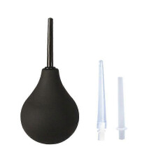 (As show, One size) Intimate Enema Pear 225ml Medical Silicone - 3 Cannulas Included Anus and Vagina Cleaning - Rectal Shower Kit for Woman or Man
