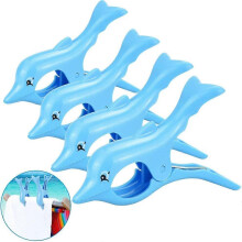 (As show, One size) 4 PCS Beach Towel Clips Large Plastic Sun Lounger Clip Beach Towel Clip Windproof Sun Lounger Clothespin for Quilts Clothes Coats Pants