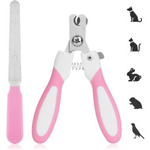 (As show, One size) Dog Nail Clipper with(Pink) Nail File, Stainless Steel Nail Clippers for Cats and Cats - Professional Safety Pet Nail Clippers - for Puppies