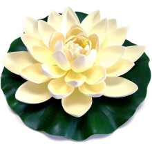 (As show, One size) White Artificial Lotus Artificial Pond Plants Floating Pond Decorations Fake Water Lilies Lotus Flower Pond Decorations Revisit White Pond Decorations