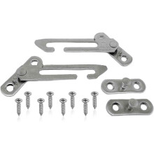 (As show, One size) 2 PCS Window Limiter, UPVC Window Lock, Stainless Steel Casement Window Limiter, Stainless Door Stay Security Latch, With Screws