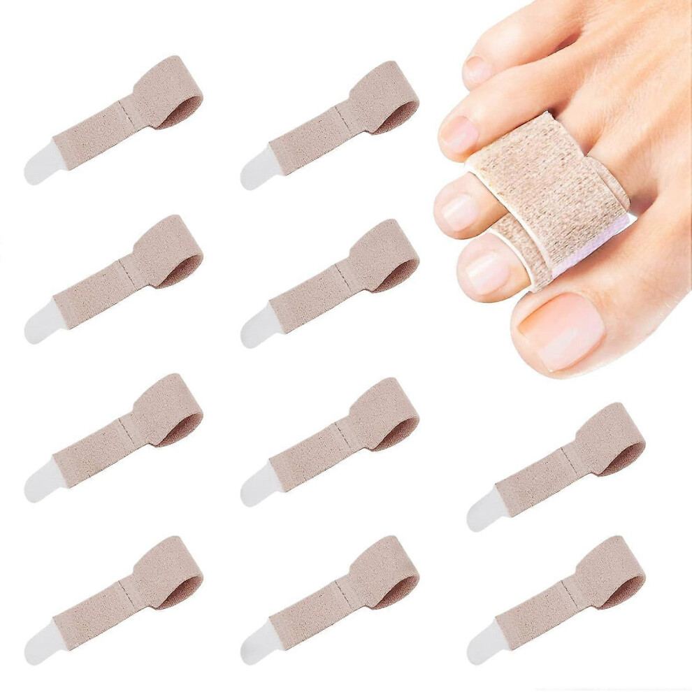(As show, One size) 10 Pcs Toe Bandages, Toes Splint Straightener Toe Straightener, Toe Splints for Overlapping Toes, Clips Broken, Overlapping, Bent