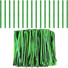 (As show, One size) 800 Pieces 10cm Metal Twist Ties, (Green) for Coffee Bags Candy Bags Confectionery Cakes Party Supplies Twist Ties, Christmas Decorations