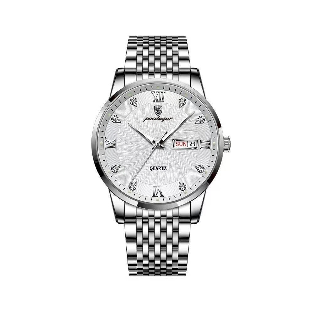 (827 SL WH S) Watch Men Stainless Steel Luxury Waterproof Wristwatch Mens Watches New-image-OPC-PHNXJMB-NEW