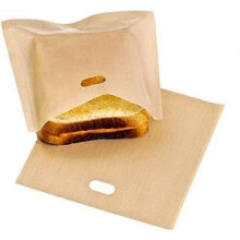 (As show, One size) Toaster Bags - Set of 6 Non-Stick Reusable Heat Resistant - Sandwich Pizza Bread Pockets in Microwave Oven Grill Toaster