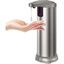 (As show, One size) (Stainless Steel) Automatic Soap Dispenser with Infrared Motion Sensor, Waterproof Base and Adjustable Switch Suitable for Bathroom, Kitchen, Hotel, R