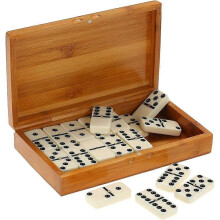 (As show, One size) 2.5*4.8cmDouble Six Dominoes Set Entertainment Travel Game Toy Black Dots Dominoes