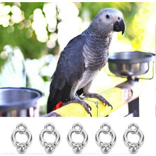 (As show, One size) 5pcs(6.5mm) Parrots Foot Ring, Bird Foot Buckle Alloy Bird Foot Support Ring for Small Medium Birds