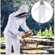 (As show, One size) Natural Cotton Beekeeper Coverall with Fencing Veil Anti - bee clothing Anti - bee clothing export type quality cotton thick fabric Anti - bee clothin