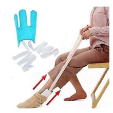 (As show, One size) Sock Aid, flexible stocking puller assistant Aid, one-handed application for the elderly, disabled and handicapped