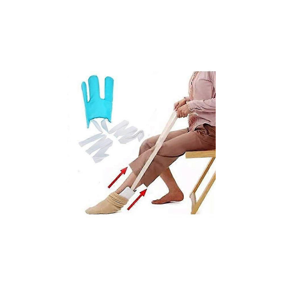 (As show, One size) Sock Aid, flexible stocking puller assistant Aid, one-handed application for the elderly, disabled and handicapped
