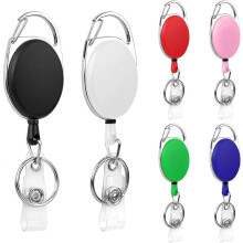 (As show, One size) Retractable Badge Holder, 6pcs Retractable Keychains (Multicolor), Retractable Lanyard with Belt Retractor for Key Rings ID Card Badge Holder, with Re