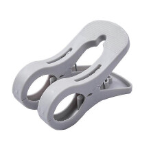 (As show, One size) Gray Set of 4 Thick Plastic Multi-Function Clothes Pegs
