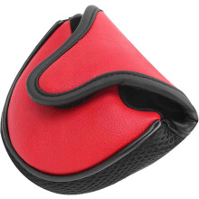 (As show, One size) Red PU Leather Golf Putter Head Cover