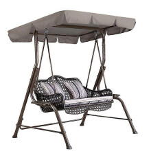 (As show, One size) Garden chair cover for swings, (grey, 190*132*15CM) Garden chair cover for swings, 2 and 3 seater