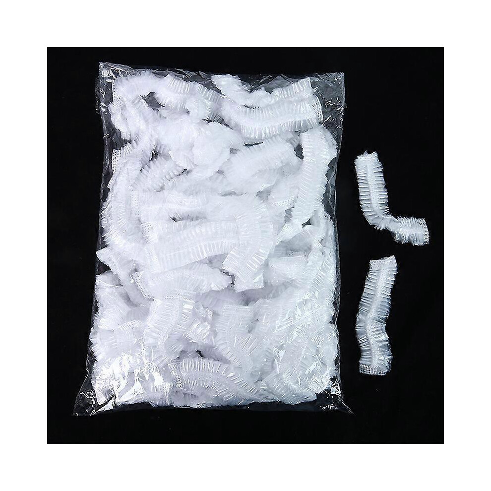 (As show, One size) 100pcs disposable plastic shower caps