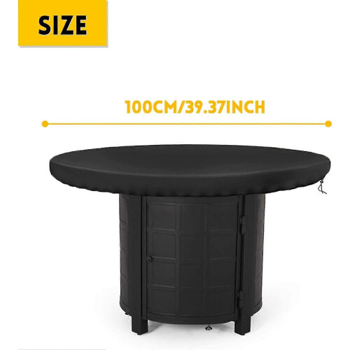 (As show, One size) Black 420D hearth cover (diameter 100cm) 1