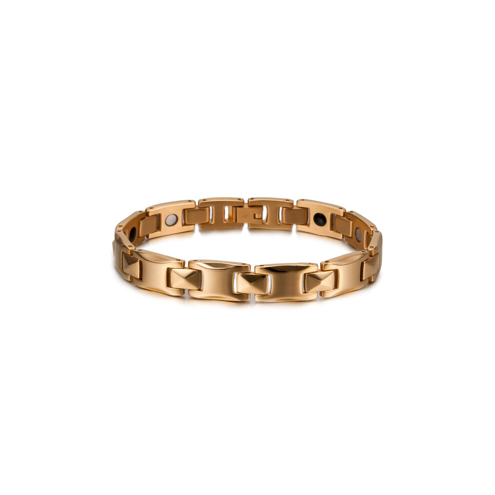 (Gold-men's) Unisex Magnetic Therapy Bracelet – Stainless Steel Energy Health Jewelry for Men and Women