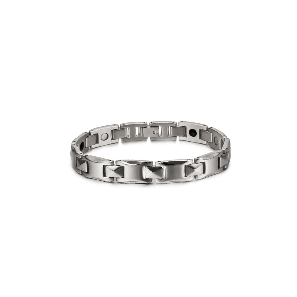 (Steel -men's) Unisex Magnetic Therapy Bracelet – Stainless Steel Energy Health Jewelry for Men and Women