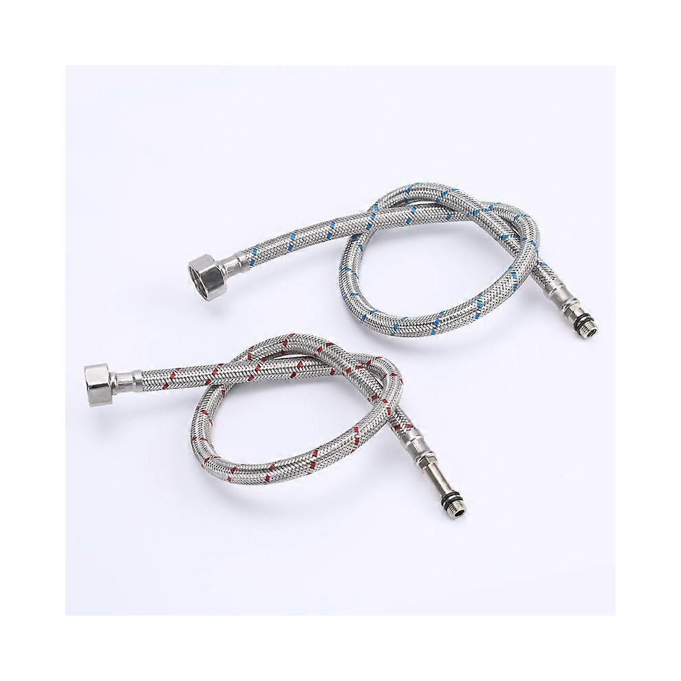 (As Show, One Size) 2Pcs Flexible Connecting Hoses Faucets 80Cm Hot And Cold Water Hose Extension For Mixer Tap Faucet Sink Kitchen Washbasin Bathroom 4704245227784