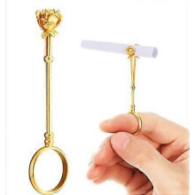 (As show, One size) 1pcs Gold,17mm, 74mm Cigarette Holder Ring Lady Elegant Protect Your Finger Smoker Holder Ring for Men and Women