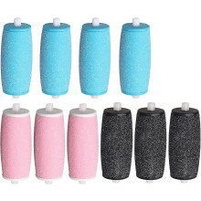 (As show, One size) Replacement Rollers, Comoo 10Pcs Scholl Velvet Smooth Electric Foot Pedicure Replacement for Foot Rasp Rasper